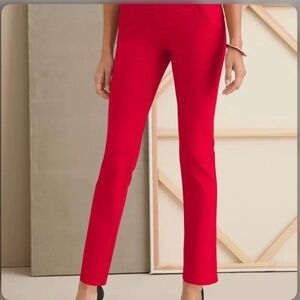 NWT Chico’s Red So Slimming Juliet Leg Pull On Ankle Pants Size 8 Petite